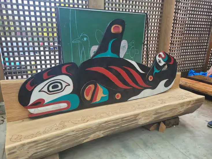 Whale Family Bench at Britannia Community Services Centre